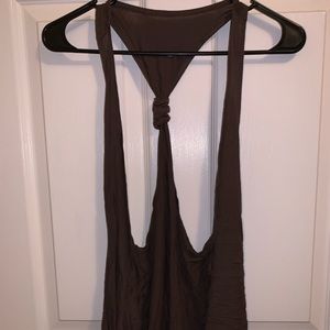 Thin Brown Swing Vest Cardigan
